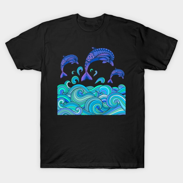 Dolphins T-Shirt by AlondraHanley